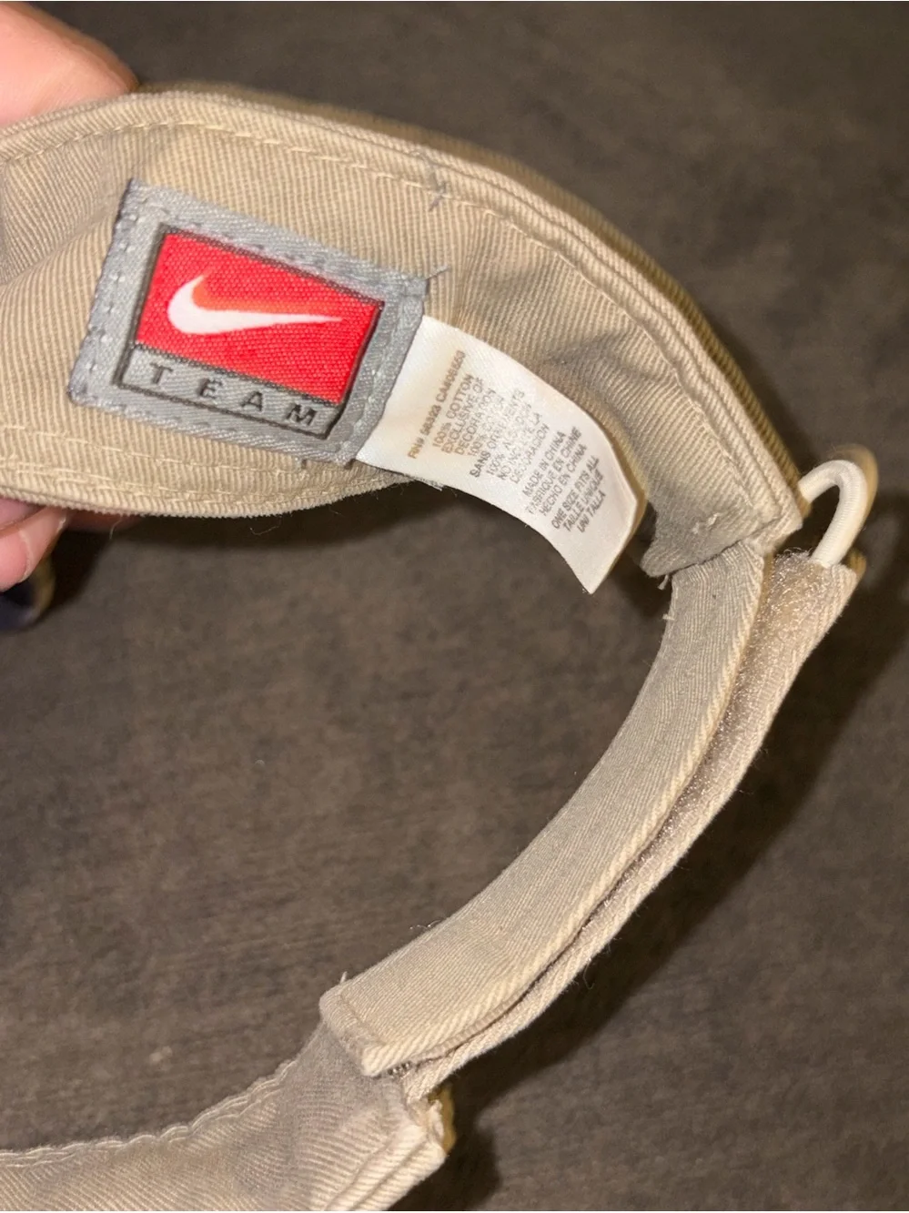 Nike Beige Visor with Navy AU Embroidered Logo